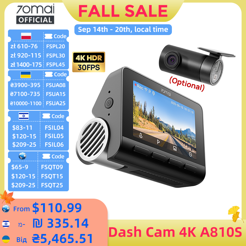 Home Cinema Blu Ray Sony - Dash Cam 70mai A810S 4K HDR