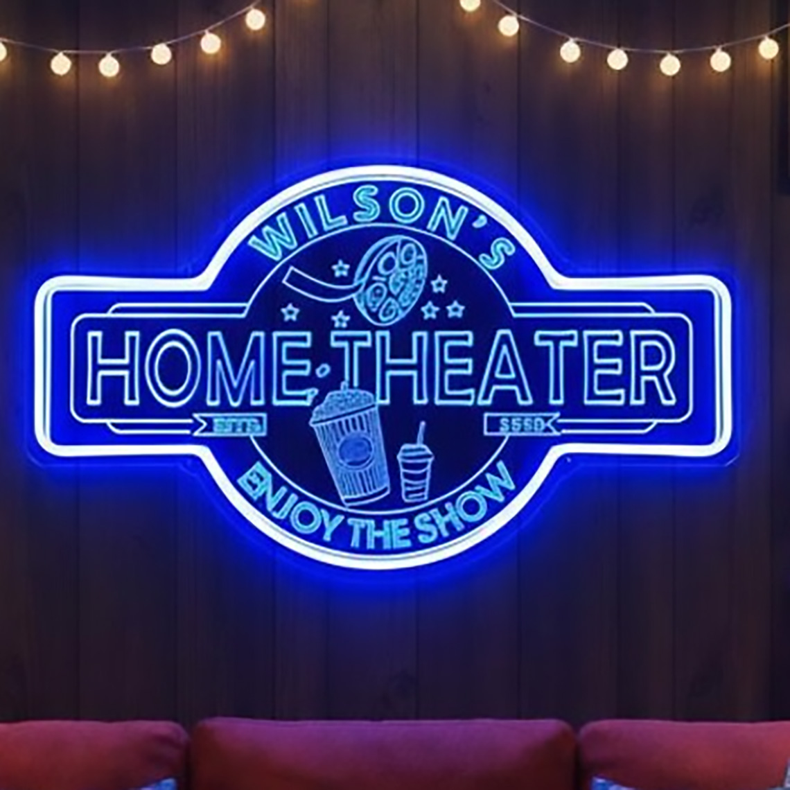 Home Cinema Usa - Insegna al Neon Personalizzata per Home