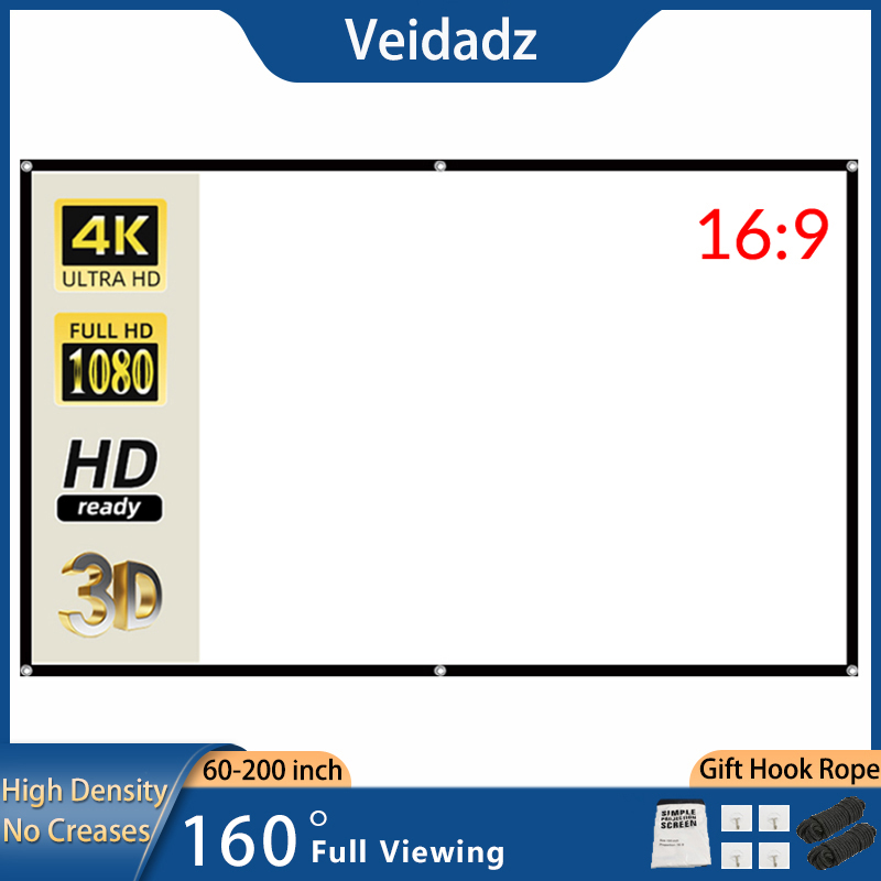 Projector Screen 100 Inch - VEIDADZ Schermo per proiettore pieghevole portatile