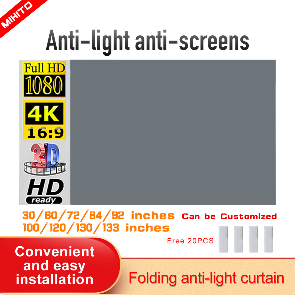 Projector Screen 100 Inch - MIXITO Schermo per proiettore Semplice 16:9
