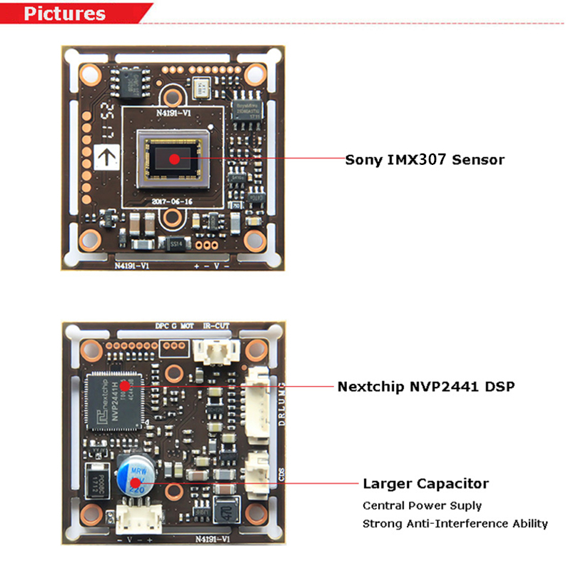 Scheda CMOS 1080P 2MP 1/2.8 