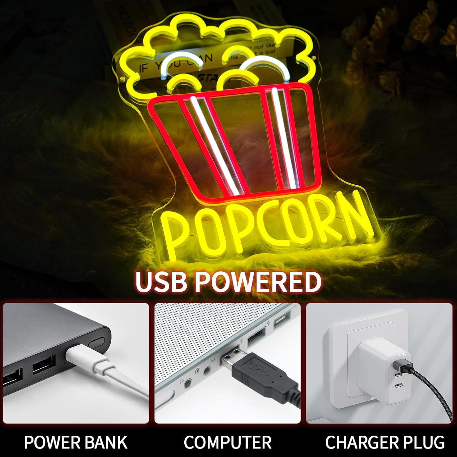 Popcorn Insegna al neon Dimmab - Home Cinema Food recensione e prezzo